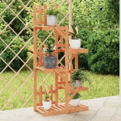 Växtställ i massivt granträ - Slitstarkt och elegant design | Storlek: 60x25x130 cm