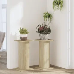 Växtställ i sonoma-ek - 2 stycken | Storlek: 30x30x60 cm | Material: Konstruerat trä