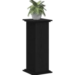Växtställ i Svart Ek - Elegant Trä för Inomhus & Utomhus | Storlek: 33x33x80 cm