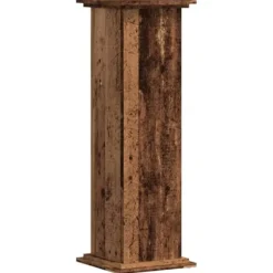 Växtställ åldrat trä 33x33x100 cm konstruerat trä