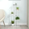 Växtställ med 5 hyllor 43x22x98 cm vit metall