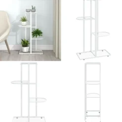 Växtställ med 4 hyllor 43x22x76 cm vit metall - Växtställ - Växt Ställ - Home & Living