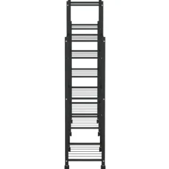 Växtställ på hjul i svart järn – Hållbar och stabil hylla | Storlek: 83x25x103,5 cm | Färg: Svart