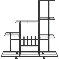 Växtställ på hjul 94,5x25x92,5 cm svart metall
