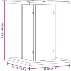 Växtställ 2-pack - Hållbart konstruerat trä | Färg: Brun | Storlek: 30x30x40 cm