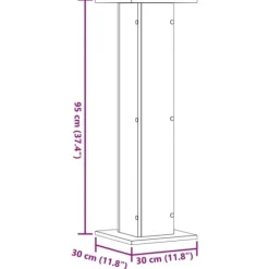 Växtställ 2-pack i grå sonoma - Hållbart konstruerat trä | Storlek: 30x30x95 cm