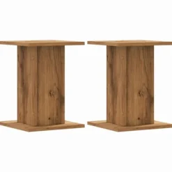 Växtställ 2-pack i konstruerat trä - Stabil och hållbar | Storlek: 30x30x40 cm | Färg: Ek