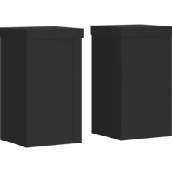 Växtställ 2-pack i konstruerat trä - Stabil och tidlös design | Färg: Svart | Storlek: 10x10x18 cm