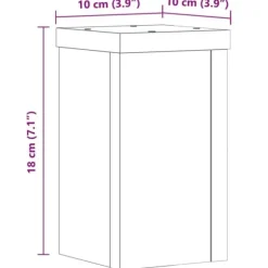 Växtställ 2-pack i konstruerat trä - Stabil och tidlös design | Färg: Svart | Storlek: 10x10x18 cm