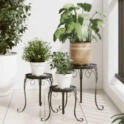 Växtställ 3-pack i svart och vit keramik - Mosaikdesign | Färg: Svart/Vit | Storlek: Standard