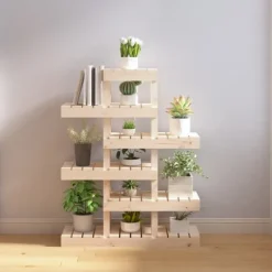 Växtställ 85x25x109,5 cm massiv furu