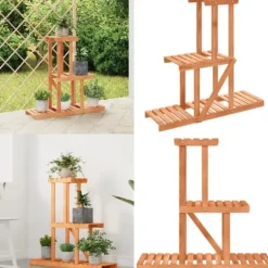 Växtställ 81x25x75,5 cm massivt granträ - Blomställ - Växtställ - Home & Living