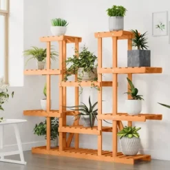 Växtställ 110x25x110,5 cm massivt granträ