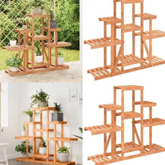 Växtställ 110x25x96 cm massivt granträ - Blomställ - Växtställ - Home & Living