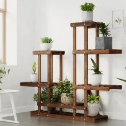 Växtställ 95x25x96 cm massivt granträ