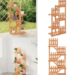 Växtställ 60x25x130 cm massivt granträ - Blomställ - Växtställ - Home & Living