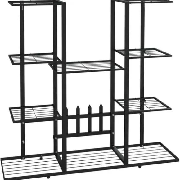 Växtställ 94,5x25x89 cm svart järn