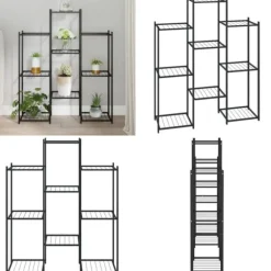 Växtställ 83x25x100 cm svart järn - Blomställ - Växtställ - Home & Living