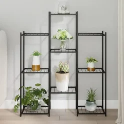 Växtställ 83x25x100 cm svart järn - Blomställ - Växtställ - Home & Living