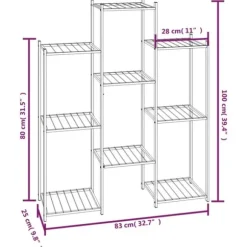 Växtställ 83x25x100 cm svart järn - Blomställ - Växtställ - Home & Living