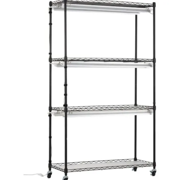 Växtställning med växtlampor 180W, justerbar höjd, energieffektiv belysning, 59,1 cm hög, perfekt för inomhusodling och snabb tillväxt