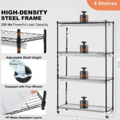 Växtställning med växtlampor 180W, justerbar höjd, energieffektiv belysning, 59,1 cm hög, perfekt för inomhusodling och snabb tillväxt