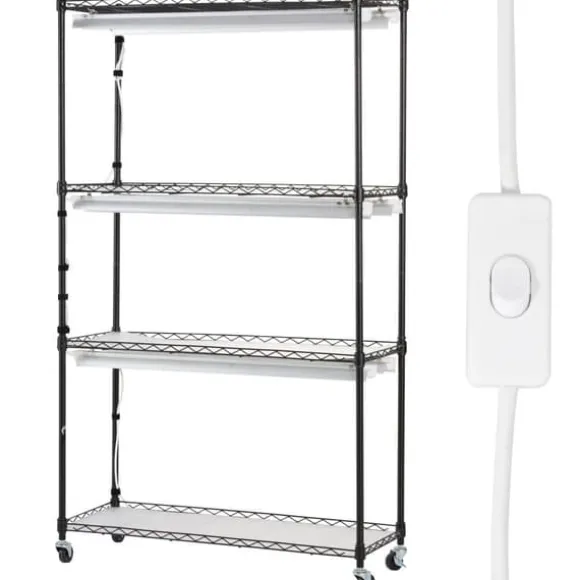 Växtställning med växtlampor 180W, justerbar höjd, energieffektiv belysning, 59,1 cm hög, perfekt för inomhusodling och snabb tillväxt