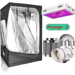 Växttältset, Fullspektrum LED-lampa, Hållbara material,Paket A, 100x100x200cm kit