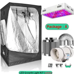 Växttältset, Fullspektrum LED-lampa, Hållbara material,60x60x140cm kit, Paket A