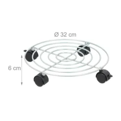 Växtvagn Set, 6x32 cm, Silver, Svart