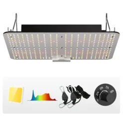 300W kvantbräda LED odlingsväxtljus, fullspektrum, låg energiförbrukning/värme/ljud, för alla tillväxtstadier, enkel installation/justering
