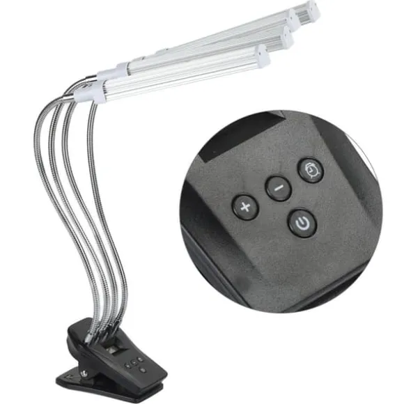 96W LED Grow Lamp LCD Display 4 Head 360° Justerbar Silver Plant Grow Light för växthus 100‑240VUK Plugg