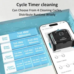 ​WYBOT C2 Vision Robotic Pool Cleaner - Smart Vision Navigation - 180min Runtime - 8 Cleaning Modes - For Pools up to 180㎡