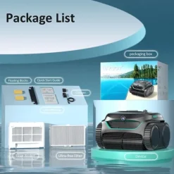 ​WYBOT C2 Vision Robotic Pool Cleaner - Smart Vision Navigation - 180min Runtime - 8 Cleaning Modes - For Pools up to 180㎡