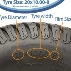 20x10.00-8 & 15x6.00-6 Däck för gräsklippare 4ply Multi turf gräs Wanda P332 Set om 4