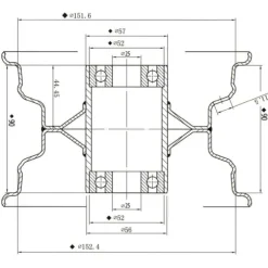 15x6.00-6 gräsdäck på fälg gräsklippare - vagn-buggy, släpvagn, 25mm BB