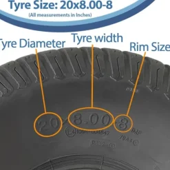 20x8.00-8 gräsklippardäck 4ply Multi, turf, gräsklippardäck, Wanda P332, set om 2