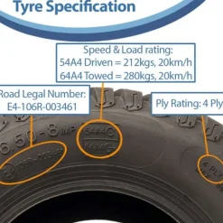 16x6.50-8 gräsklippardäck, 4ply Multi turf, gräs - gräsklippardäck Wanda P332