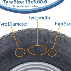 13x5.00-6 Gräsklippare Däck & fälgar Wanda P332, 20 mm 6304 Lager (uppsättning om 2)