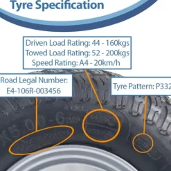 13x5.00-6 Gräsklippare Däck & fälgar Wanda P332, 20 mm 6304 Lager (uppsättning om 2)