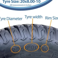 20x8.00-10 Gräsklippare Gräs Däck Wanda P332 Turf E-Marked Road Legal (uppsättning av 2)