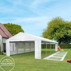 5x8 m partytält TOOLPORT marquee PE 350 N vit