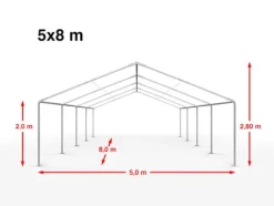 5x8 m partytält TOOLPORT marquee PE 350 N vit