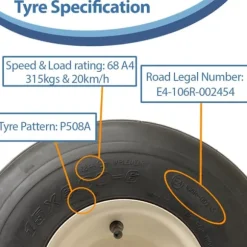 15x6.00-6 Multi Rib gräsklipparhjul 6ply P508 fälg och lock 25 mm lager (uppsättning om 2)