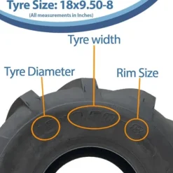 18x9.50-8 Open center, klyftade, rotovator, lug industriella anläggningsdäck - set om 2
