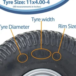 11x4.00-4 4ply Multi turf gräsdäck på kullagrad fälg - gräsklippare 20mm BB