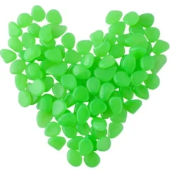 100x Självlysande Dekorationsstenar - Grön