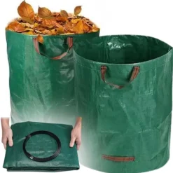 2x trädgårdskorgpåse lövpåse trädgårdsgräskompostbehållare 270l GoGarden