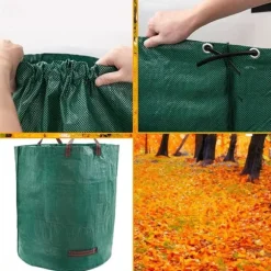 2x trädgårdskorgpåse lövpåse trädgårdsgräskompostbehållare 270l GoGarden