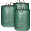 3X trädgårdspåse med bärhandtag - XL hopfällbar trädgårdsavfallspåse - rivsäker hopfällbar lövbehållare [868]